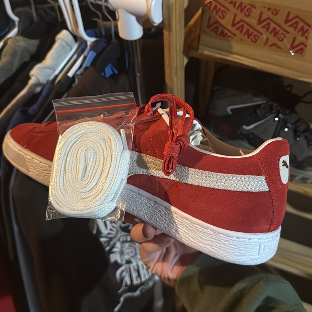 Puma Kids Red and White Sneakers